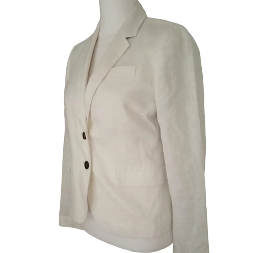 J. Crew Cream Color Structured Single Breasted Li… - image 3